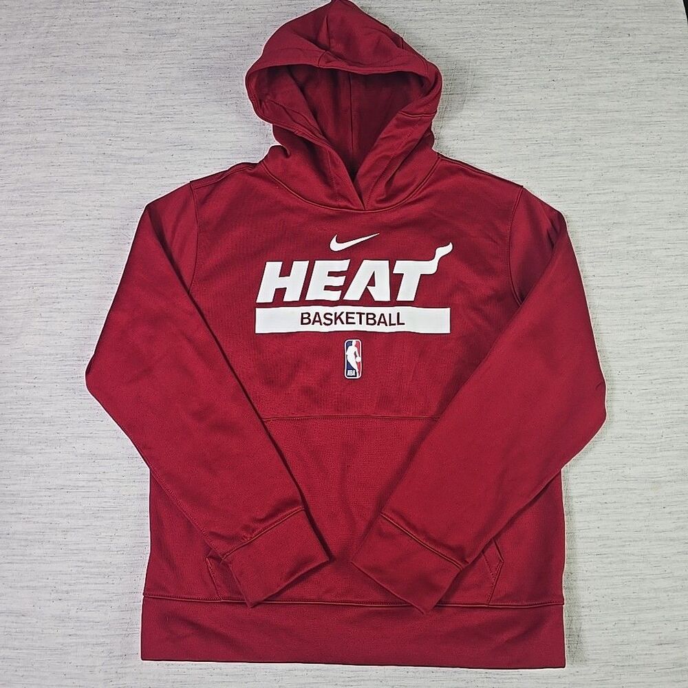 Nike NBA Miami Heat Dri-Fit Spotlight Hoodie Youth M (10/12) Red Pullover Sweats
